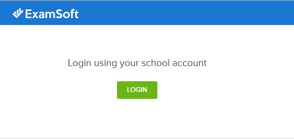 Screenshot showing ExamSoft login button
